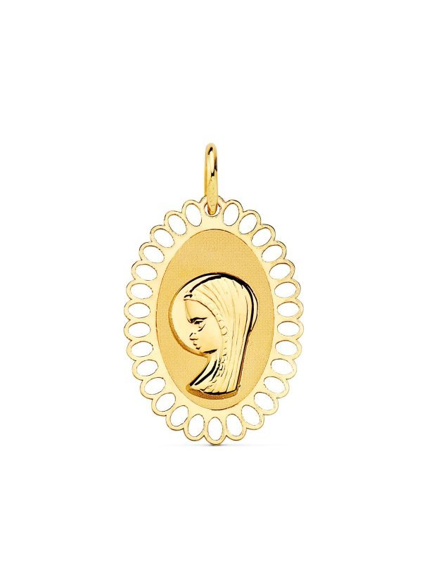 18K MEDALLA VIRGEN NIÃ‘A CERCO OVAL...