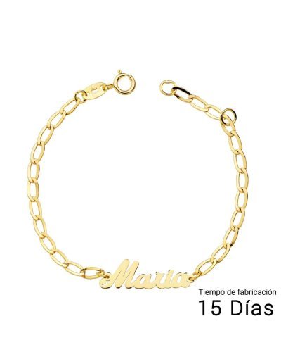 18K PULSERA NIÃ‘A NOMBRE...