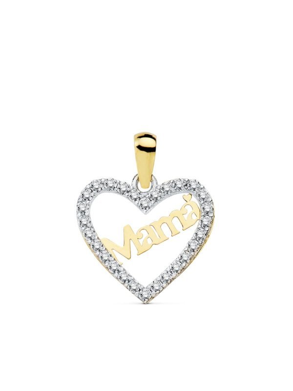 18K COLGANTE CORAZON MAMA 15X13 MM
