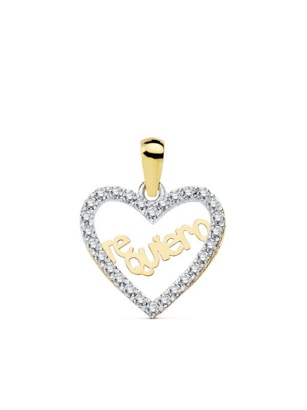 18K COLGANTE CORAZON TE QUIERO 15X13 MM
