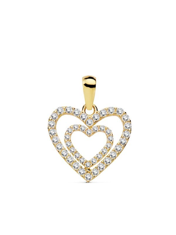 18K COLGANTE CORAZONES CIRCONITAS...