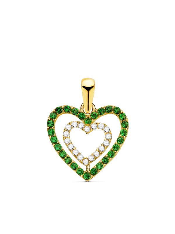 18K COLGANTE ORO AMARILLO CORAZONES...