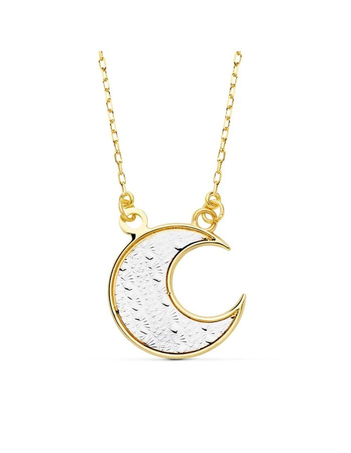 18K GARGANTILLA BICOLOR LUNA 14X14 MM