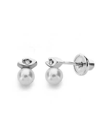 18K PENDIENTES ORO BLANCO...