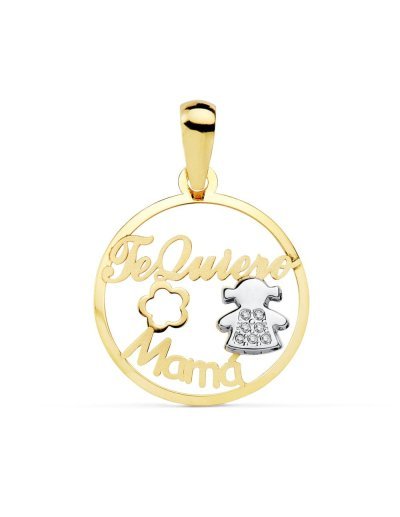 18K COLGANTE MAMA BICOLOR...