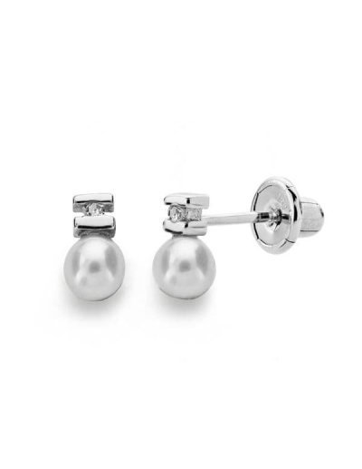 18K PENDIENTES PERLA 3 MM...