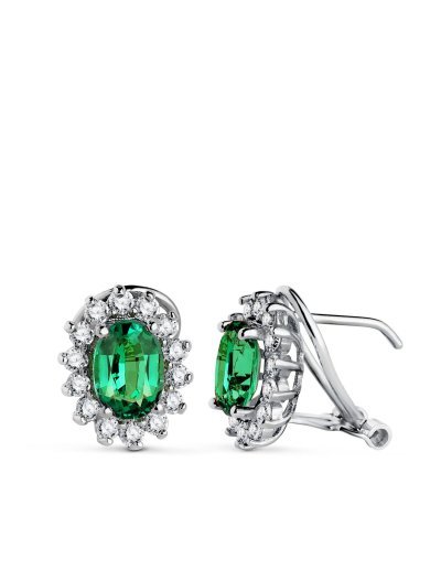 18K PENDIENTES ORO BLANCO...