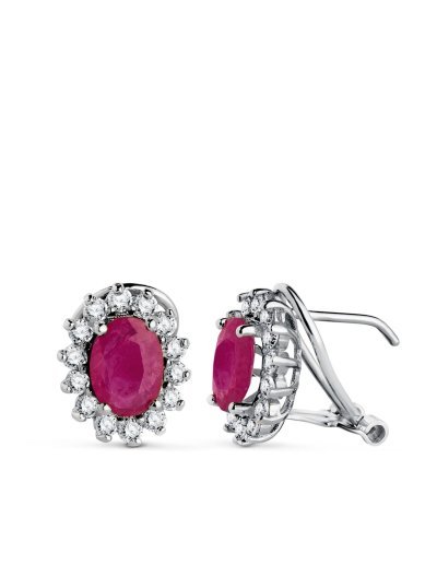18K PENDIENTES ORO BLANCO...