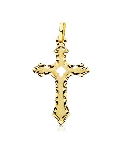 18K CRUZ SIN CRISTO TALLADA...