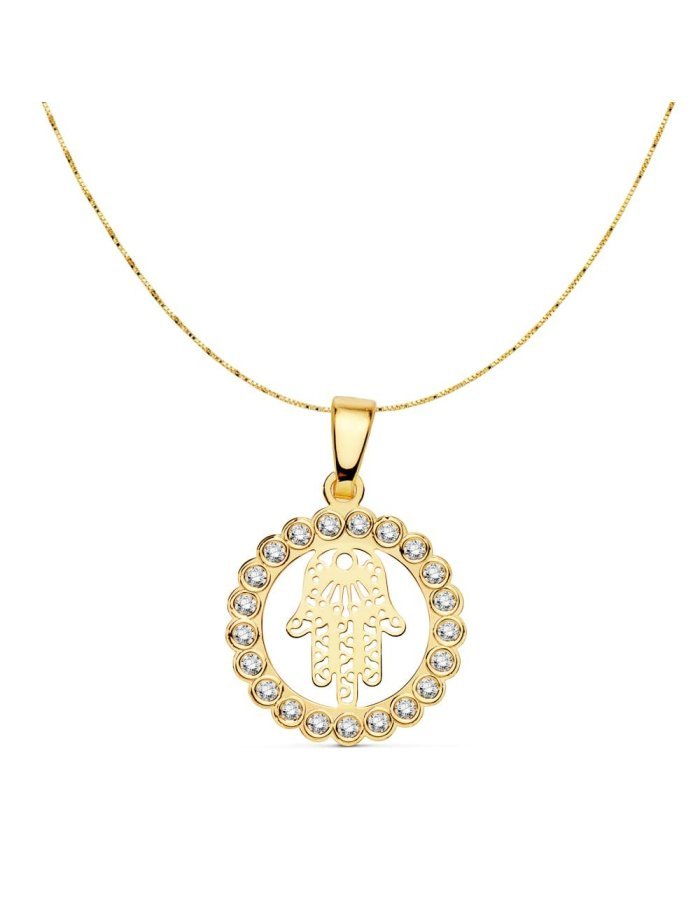 18K COLGANTE ORO AMARILLO MANO DE...