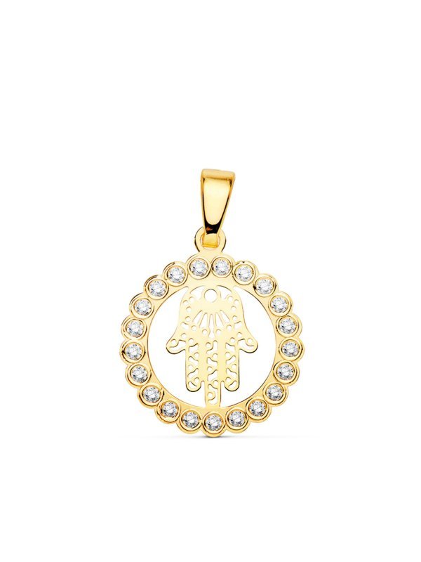 18K COLGANTE ORO AMARILLO MANO DE...