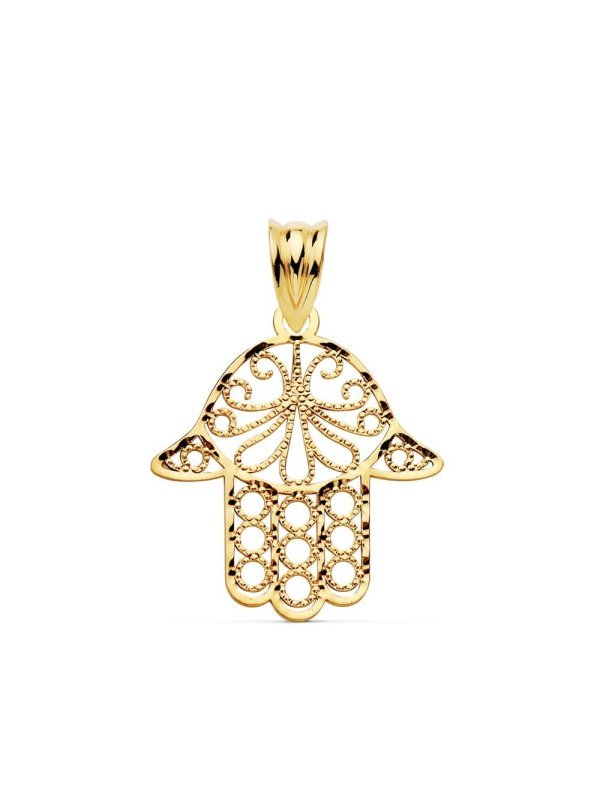 18K COLGANTE MANO DE FATIMA 20X18 MM