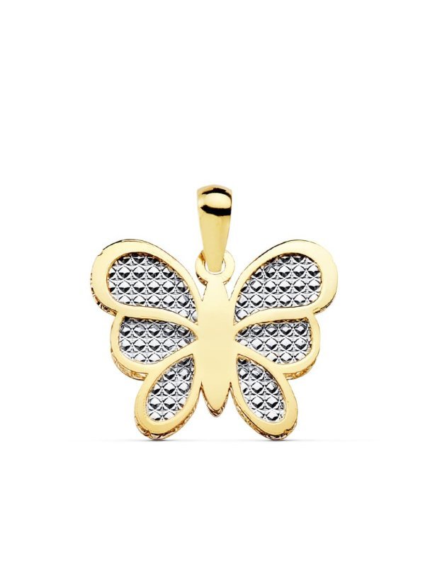 18K COLGANTE ORO BICOLOR MARIPOSA...