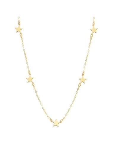 18K GARGANTILLA ESTRELLAS ORO...