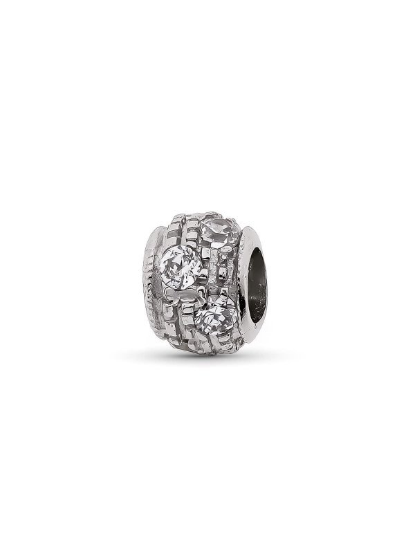 18K COLGANTE ORO BLANCO BOLA 6X5 MM