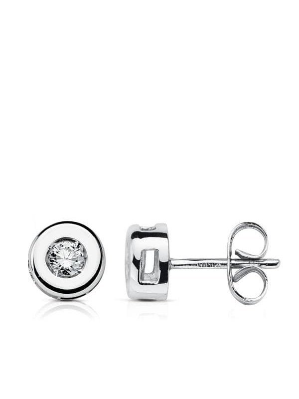 18K PENDIENTES ORO BLANCO DIAMANTES...