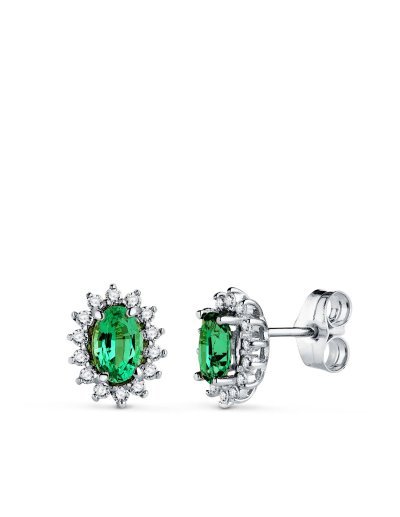 18K PENDIENTES ORO BLANCO...
