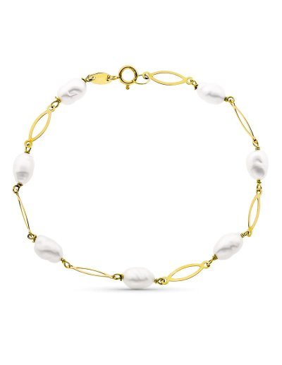 18K PULSERA ENTREPIEZA Y...