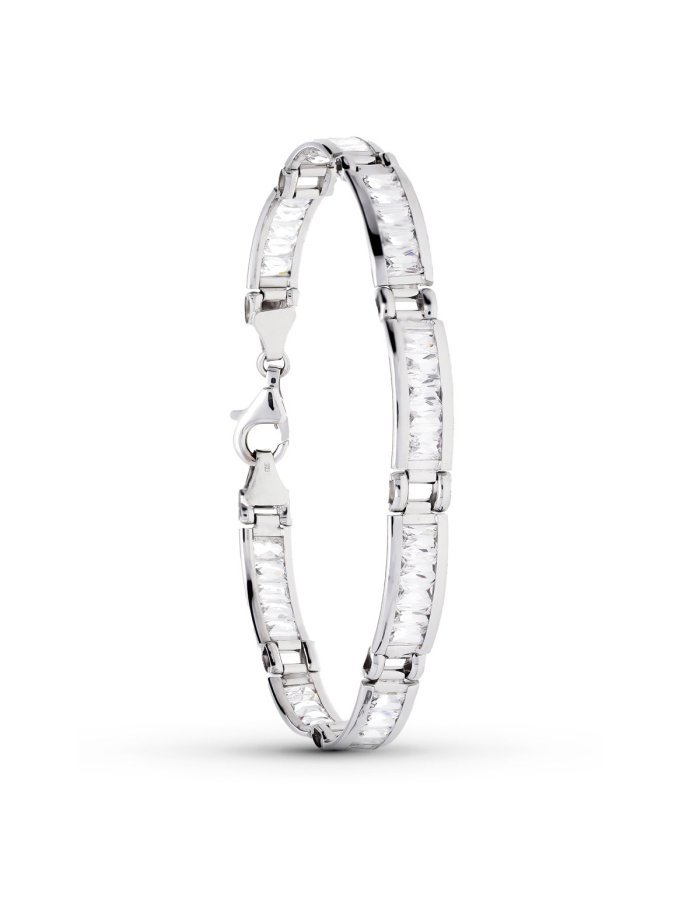 18K PULSERA ORO BLANCO CIRCONITAS 20 CM