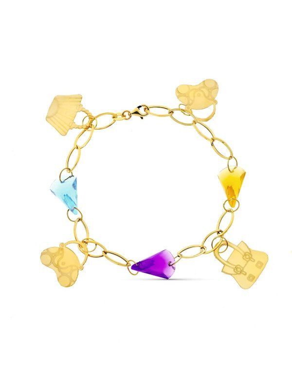 18K PULSERA ORO AMARILLO PIEDRAS...