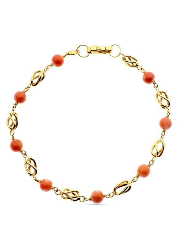 18K PULSERA ORO AMARILLO CON JAULAS Y...