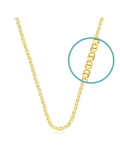 18K CADENA BANANA HUECA 60 CM