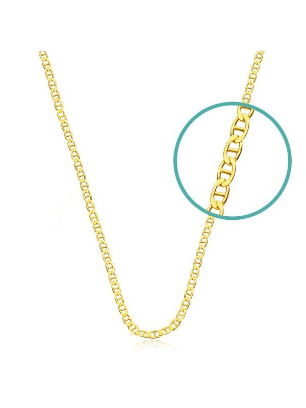 18K CADENA BANANA HUECA 60 CM