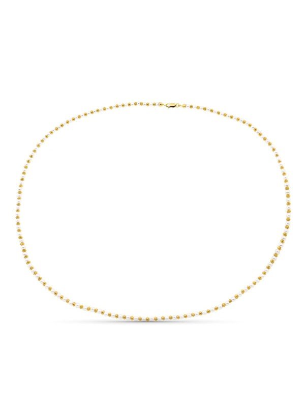 18K COLLAR PERLA Y ANILLAS ORO 45CM