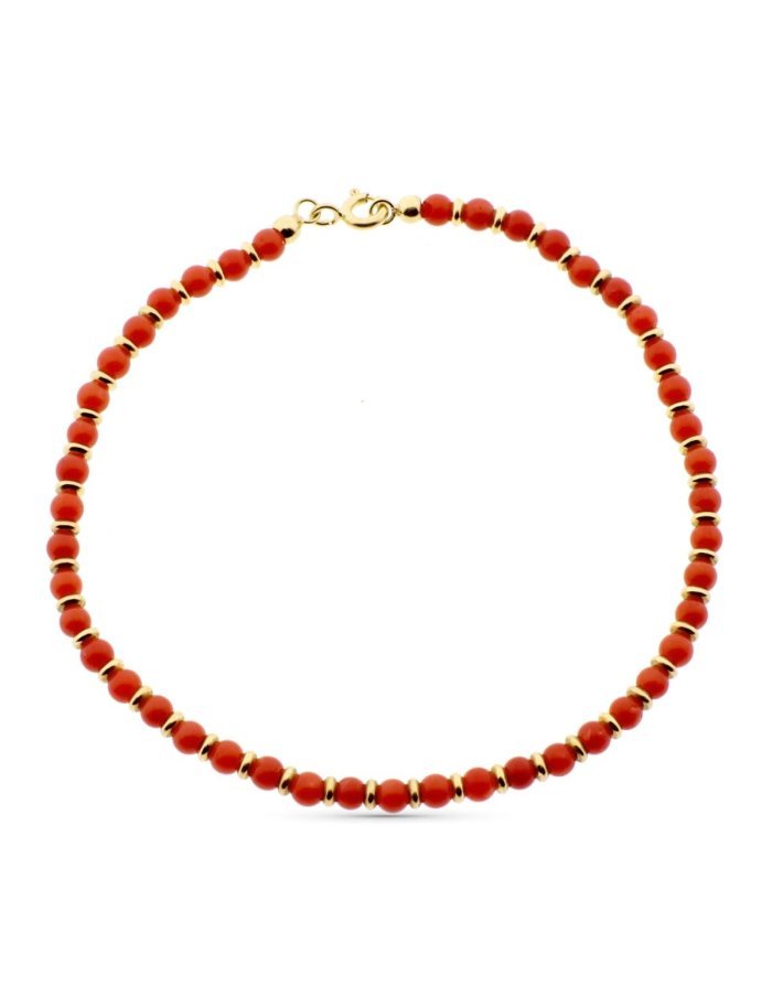 18K PULSERA ORO AMARILLO CORAL FINO...
