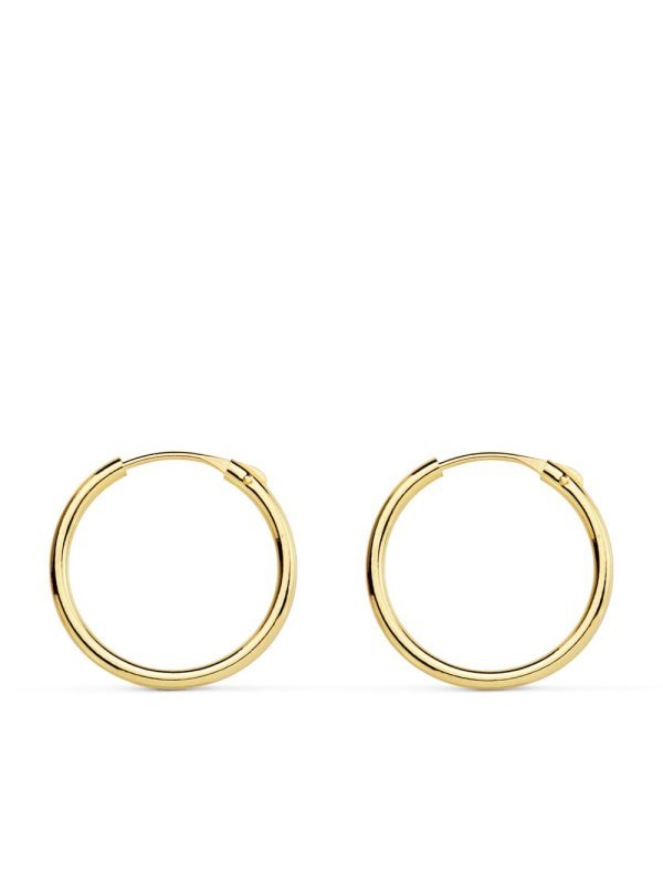 18K AROS ORO AMARILLO HUECOS REDONDOS...