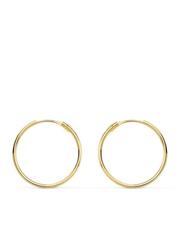 18K AROS ORO AMARILLO TUBO HUECOS...