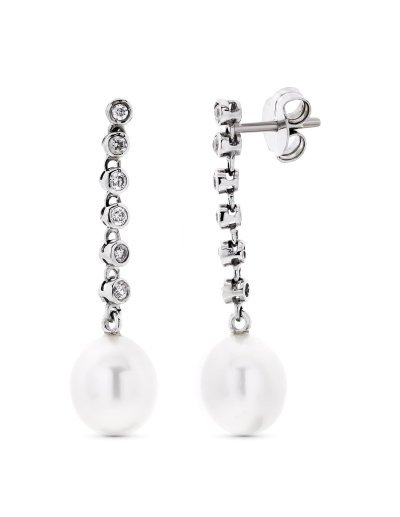 18K PENDIENTES ORO BLANCO...