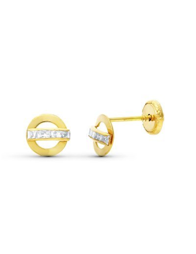 18K PENDIENTES ORO BICOLOR...