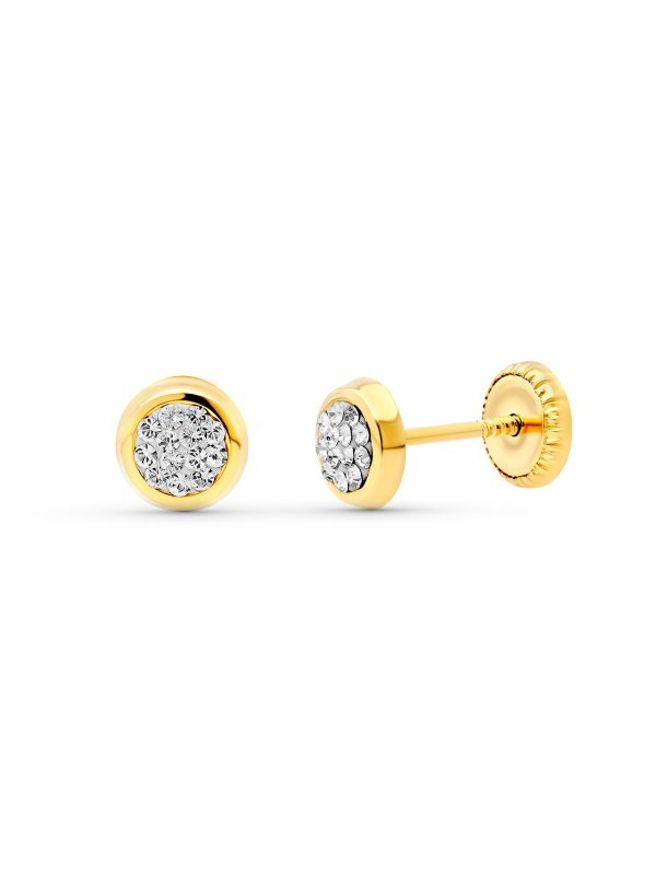 18K PENDIENTES ORO AMARILLO REDONDOS...