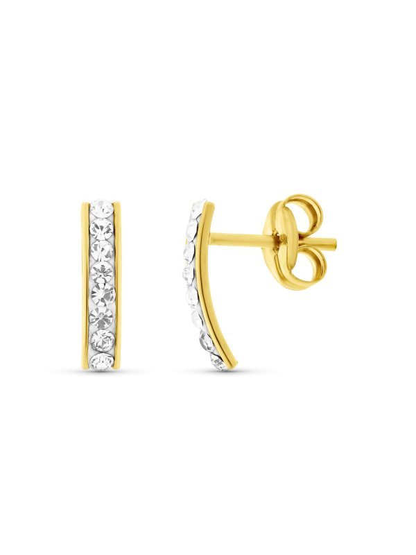 18K PENDIENTES CIRCONITAS 9X2 MM