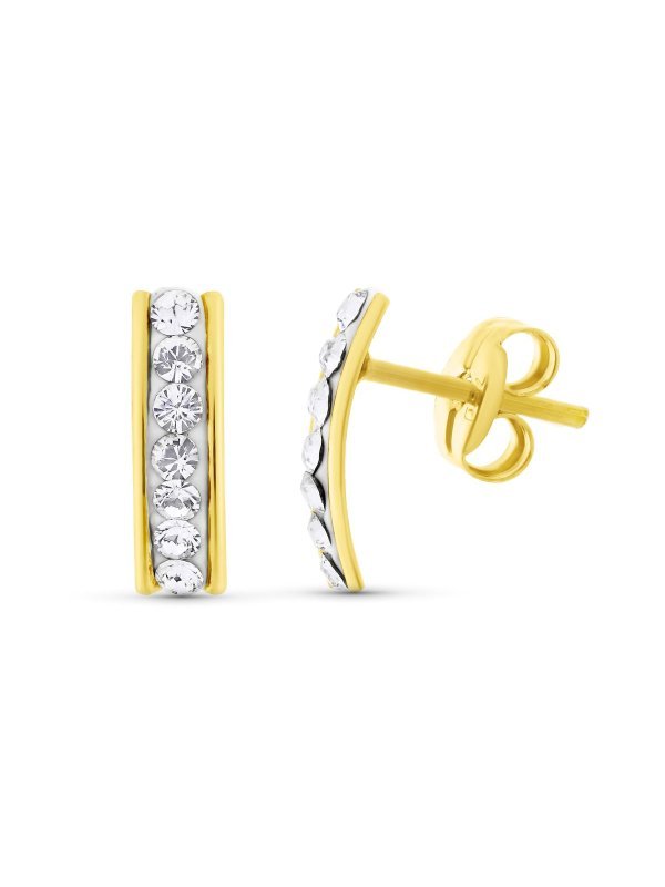 18K PENDIENTES CIRCONITAS 9X2.5 MM