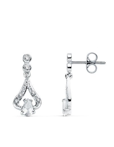 18K PENDIENTES ORO BLANCO...