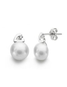 18K PENDIENTES PERLA 12X7 MM