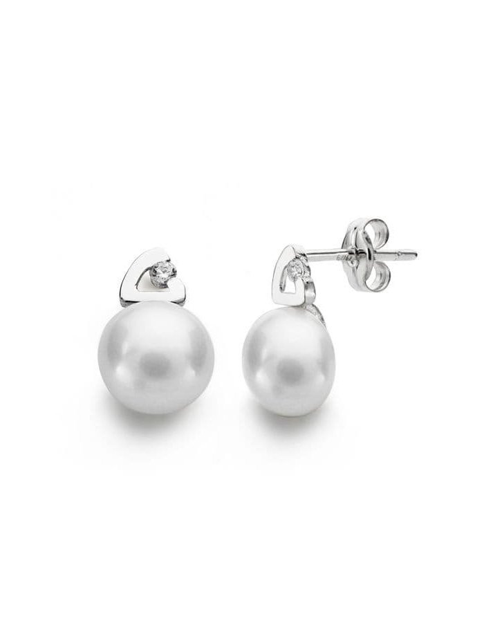 18K PENDIENTES PERLA 12X7 MM