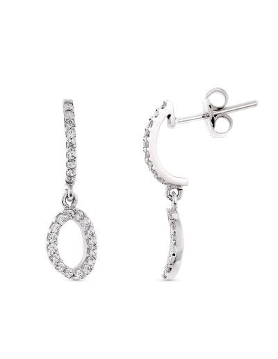 18K PENDIENTES ORO BLANCO....