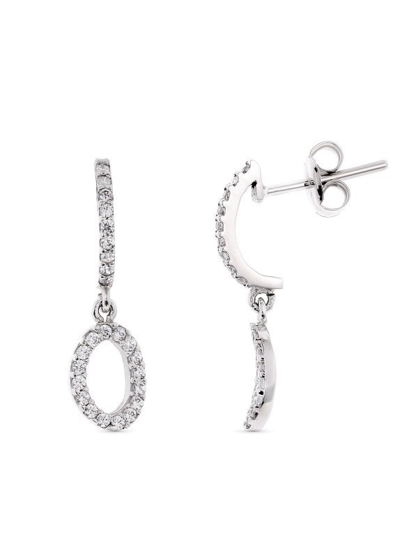 18K PENDIENTES ORO BLANCO. 19X5 MM...