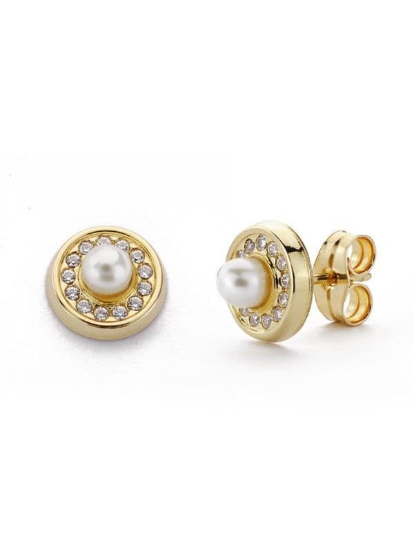 18K PENDIENTES ORO AMARILLO PERLA 3...