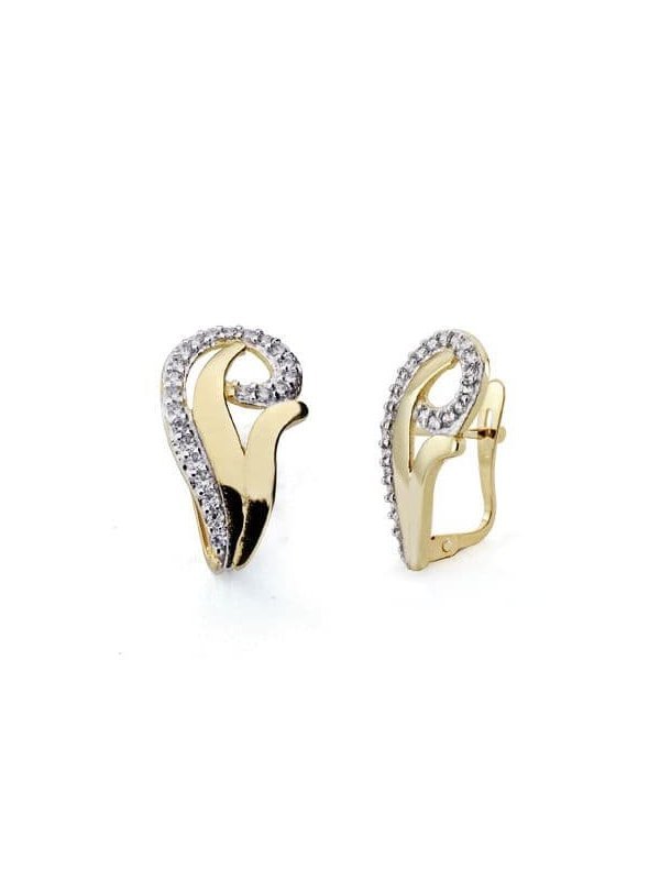 18K PENDIENTES ORO BICOLOR CIRCONITAS...