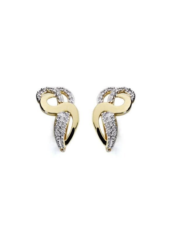 18K PENDIENTES ORO BICOLOR CIRCONITAS...