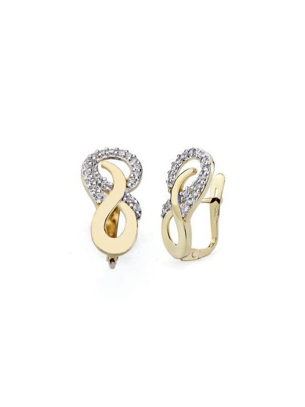 18K PENDIENTES ORO BICOLOR CIRCONITAS...