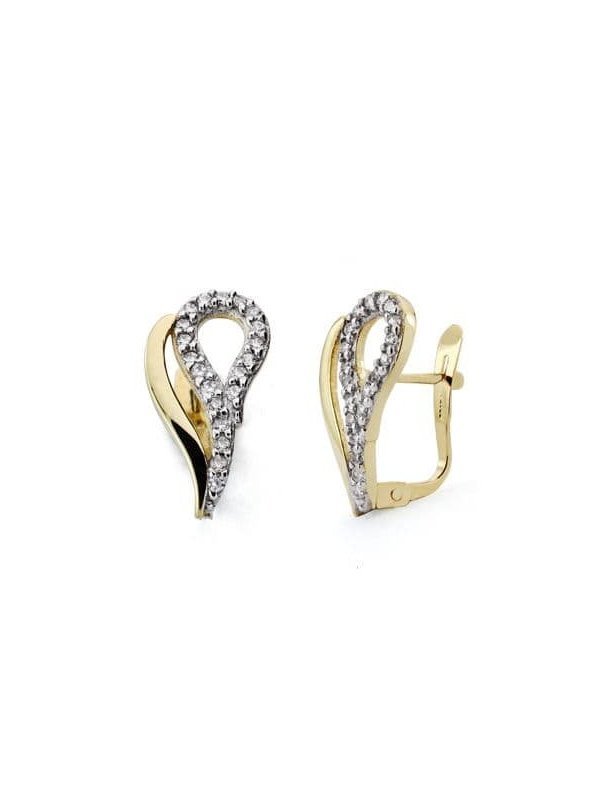 18K PENDIENTES ORO BICOLOR CIRCONITAS...