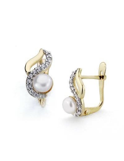 18K PENDIENTES BICOLOR...