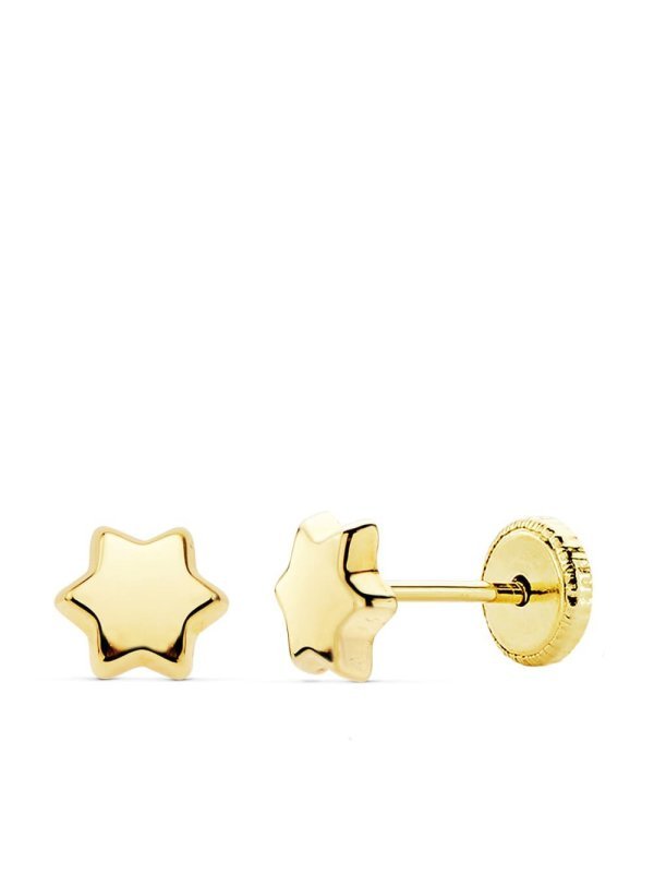 18K PENDIENTES ORO AMARILLO ESTRELLA...