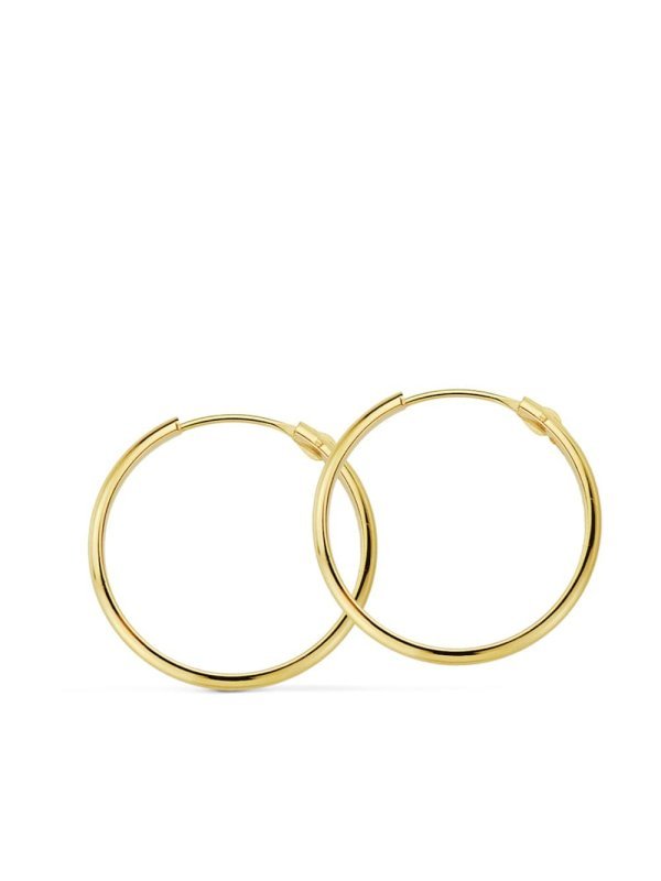 18K AROS ORO AMARILLO MEDIA CAÃ‘A...