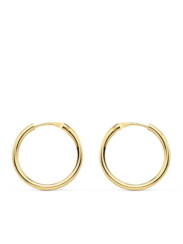 18K AROS ORO AMARILLO REDONDOS LISOS...